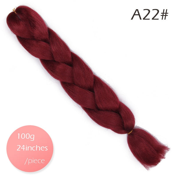 Doris beauty Ombre Jumbo Braids Synthetic Braiding Hair Crochet Braid 100g 24inch Hair Extension Pink Blue Green for Women