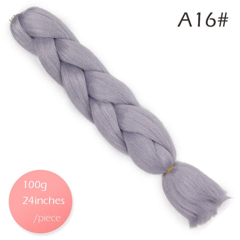 Doris beauty Ombre Jumbo Braids Synthetic Braiding Hair Crochet Braid 100g 24inch Hair Extension Pink Blue Green for Women