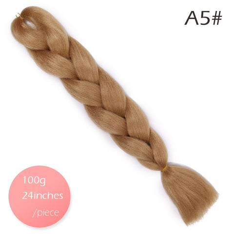Doris beauty Ombre Jumbo Braids Synthetic Braiding Hair Crochet Braid 100g 24inch Hair Extension Pink Blue Green for Women