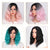 Doris beauty Ombre Red Color Synthetic Short Wigs For Women Water Wave Fluffy Hair Black Orange Green Cosplay