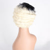 Doris beauty Ombre Short Curly Black Cute Wigs for Women African Afro Hair Synthetic Red Brown Heat Resistant