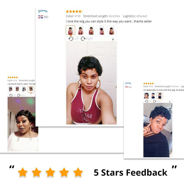 Doris beauty Ombre Short Curly Black Cute Wigs for Women African Afro Hair Synthetic Red Brown Heat Resistant