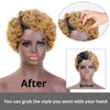 Doris beauty Ombre Short Curly Black Cute Wigs for Women African Afro Hair Synthetic Red Brown Heat Resistant