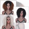 Doris beauty Short Synthetic Afro Curly Wig Ombre Brown Black Wigs for Women Cosplay Natural Gray Black Wig Heat Resistant Fiber