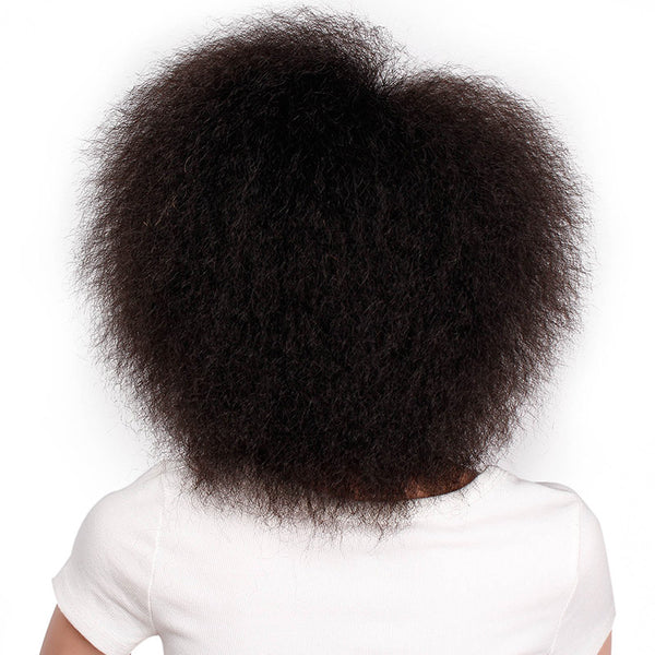 Doris beauty Synthetic Afro Wig for Women African Dark Brown Black Red Color Yaki Straight Short Wig Cosplay Hair
