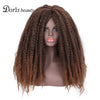 Doris beauty Synthetic Dreadlock Marley Braids Ombre Braiding Hair Wig for Women Afor Kinky Curly Wig Black Ombre Brown Wig