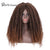 Doris beauty Synthetic Dreadlock Marley Braids Ombre Braiding Hair Wig for Women Afor Kinky Curly Wig Black Ombre Brown Wig