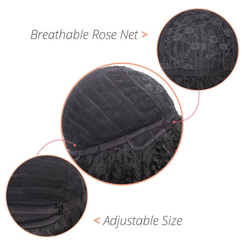 Doris beauty Synthetic Dreadlock Marley Braids Ombre Braiding Hair Wig for Women Afor Kinky Curly Wig Black Ombre Brown Wig