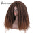 Doris beauty Synthetic Dreadlock Marley Braids Ombre Braiding Hair Wig for Women Afor Kinky Curly Wig Black Ombre Brown Wig