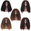 Doris beauty Synthetic Dreadlock Marley Braids Ombre Braiding Hair Wig for Women Afor Kinky Curly Wig Black Ombre Brown Wig