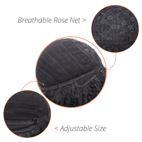 Doris beauty Synthetic Dreadlock Marley Braids Ombre Braiding Hair Wig for Women Afor Kinky Curly Wig Black Ombre Brown Wig