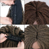 Doris beauty Synthetic Dreadlock Marley Braids Ombre Braiding Hair Wig for Women Afor Kinky Curly Wig Black Ombre Brown Wig