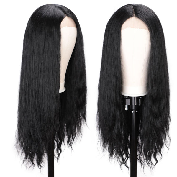 Doris beauty Synthetic Lace Front Wig for White Black Women Long Straight Black Wig Afro Natural Loose Wig  Heat Resistant