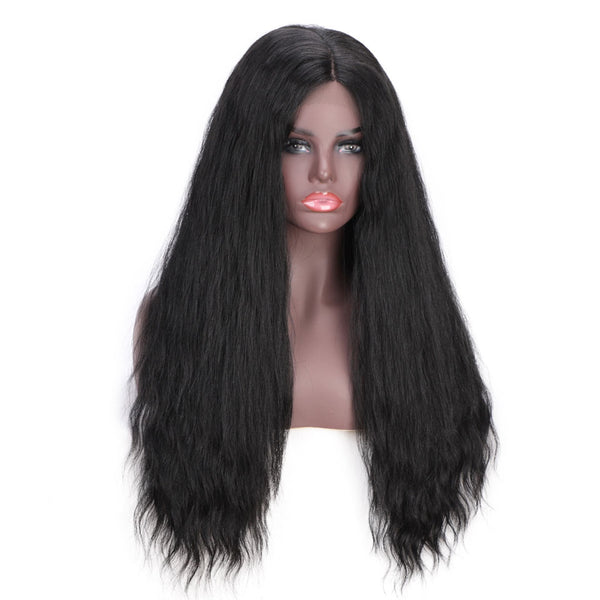 Doris beauty Synthetic Lace Front Wig for White Black Women Long Straight Black Wig Afro Natural Loose Wig  Heat Resistant