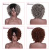 Doris beauty Synthetic Short Afro Kinky Curly Wigs for Black Women Ombre Black Brown Grey Natural African American