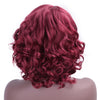 Doris beauty Synthetic Short Wigs for Women with Bangs Black Wavy Red Natural African American Cosplay Heat Resistant