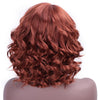 Doris beauty Synthetic Short Wigs for Women with Bangs Black Wavy Red Natural African American Cosplay Heat Resistant