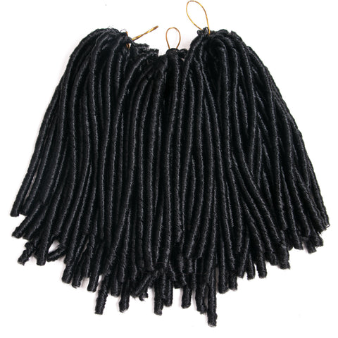 Qp hairDreadlock Black Faux Synthetic 14inch 70g/pack Black Crochet Braids Braiding Hair Extension Afro Hairstyles for Women