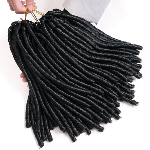 Qp hairDreadlock Black Faux Synthetic 14inch 70g/pack Black Crochet Braids Braiding Hair Extension Afro Hairstyles for Women