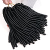 Qp hairDreadlock Braids Synthetic Black Faux Locs 14inch 70g/pack Crochet Braiding Hair Extension Afro Hairstyles For Women Black