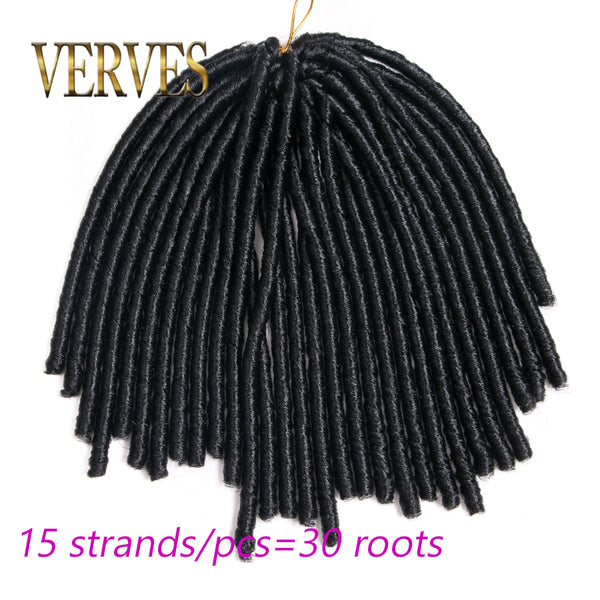 Qp hairDreadlock Braids Synthetic Black Faux Locs 14inch 70g/pack Crochet Braiding Hair Extension Afro Hairstyles For Women Black