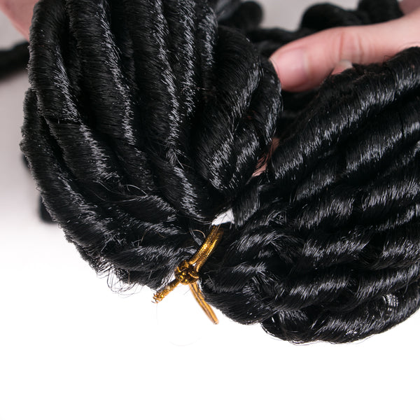 Qp hairDreadlock Braids Synthetic Black Faux Locs 14inch 70g/pack Crochet Braiding Hair Extension Afro Hairstyles For Women Black