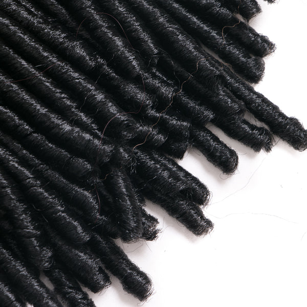 Qp hairDreadlock Braids Synthetic Black Faux Locs 14inch 70g/pack Crochet Braiding Hair Extension Afro Hairstyles For Women Black