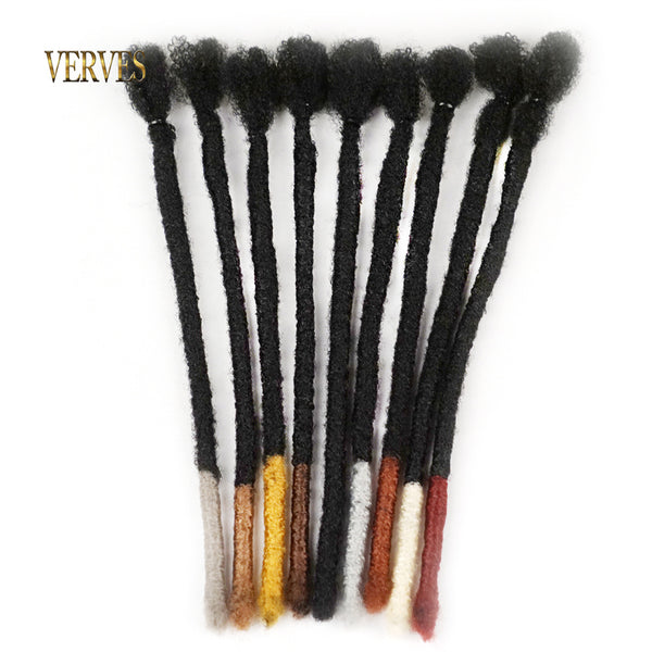 Qp hairDreadlocks Synthetic 1 Pcs 8 Inch Pure Ombre Crochet Extension Hair Braids For Women or Men Black Brown Grey Handmade