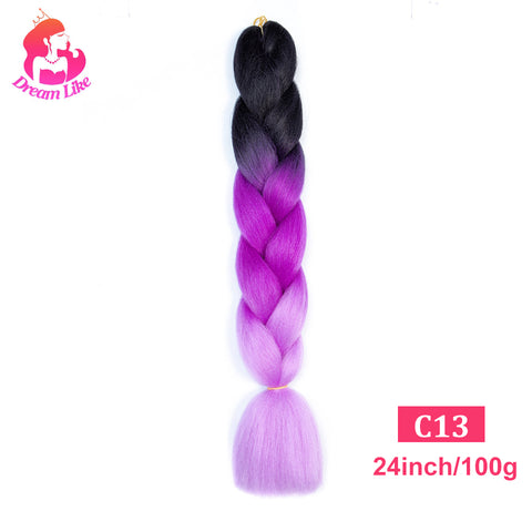 Qp hairDream Like Pre Stretched Long Braiding Hair Extensions Synthetic Crochet Hair High Tempreture Fiber Jumbo Hair Braids For Women