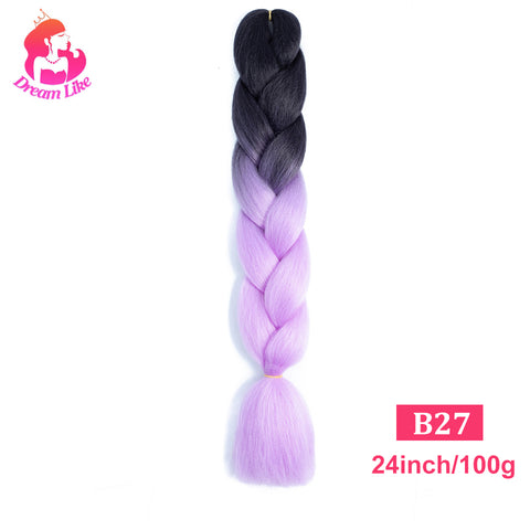 Qp hairDream Like Synthetic Braiding Hair Pre Stretched Jumbo Braid Hair Extensions 24 inch 100g Kanekalon Hair For African Braids