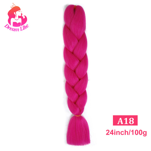 Qp hairDream Like Synthetic Braiding Hair Pre Stretched Jumbo Braid Hair Extensions 24 inch 100g Kanekalon Hair For African Braids