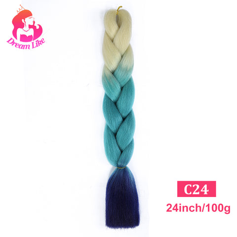 Qp hairDream Like Synthetic Braiding Hair Pre Stretched Jumbo Braid Hair Extensions 24 inch 100g Kanekalon Hair For African Braids