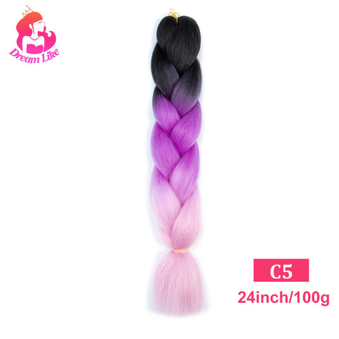 Qp hairDream Like Synthetic Braiding Hair Pre Stretched Jumbo Braid Hair Extensions 24 inch 100g Kanekalon Hair For African Braids