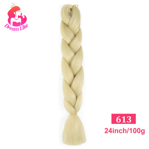 Qp hairDream Like Synthetic Braiding Hair Pre Stretched Jumbo Braid Hair Extensions 24 inch 100g Kanekalon Hair For African Braids