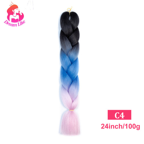 Qp hairDream Like Synthetic Braiding Hair Pre Stretched Jumbo Braid Hair Extensions 24 inch 100g Kanekalon Hair For African Braids