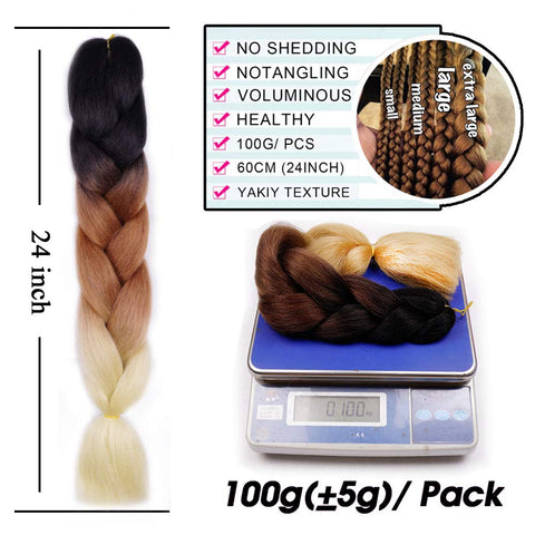 Qp hairDream Like Synthetic Braiding Hair Pre Stretched Jumbo Braid Hair Extensions 24 inch 100g Kanekalon Hair For African Braids
