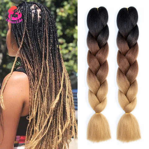 Qp hairDream Like Synthetic Braiding Hair Pre Stretched Jumbo Braid Hair Extensions 24 inch 100g Kanekalon Hair For African Braids