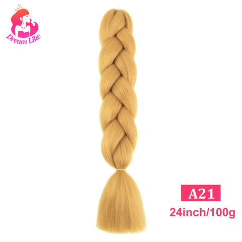 Qp hairDream Like Synthetic Braiding Hair Pre Stretched Jumbo Braid Hair Extensions 24 inch 100g Kanekalon Hair For African Braids