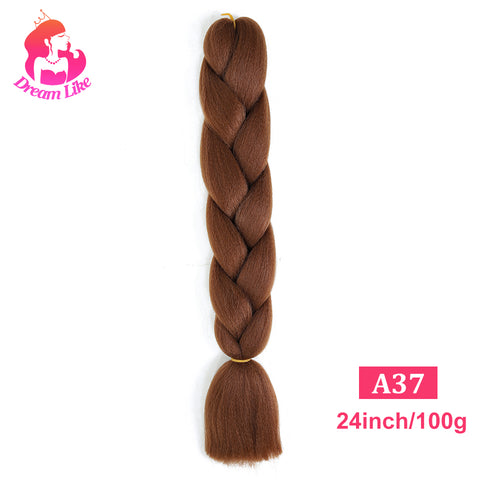 Qp hairDream Like Synthetic Braiding Hair Pre Stretched Jumbo Braid Hair Extensions 24 inch 100g Kanekalon Hair For African Braids