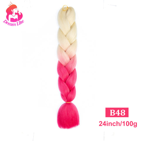 Qp hairDream Like Synthetic Braiding Hair Pre Stretched Jumbo Braid Hair Extensions 24 inch 100g Kanekalon Hair For African Braids