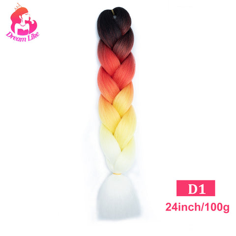 Qp hairDream Like Synthetic Braiding Hair Pre Stretched Jumbo Braid Hair Extensions 24 inch 100g Kanekalon Hair For African Braids