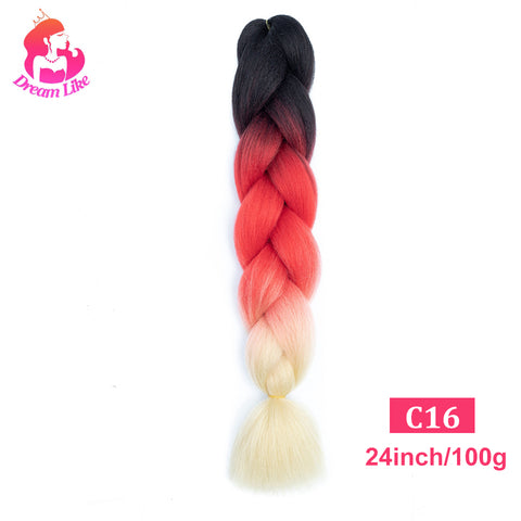 Qp hairDream Like Synthetic Braiding Hair Pre Stretched Jumbo Braid Hair Extensions 24 inch 100g Kanekalon Hair For African Braids