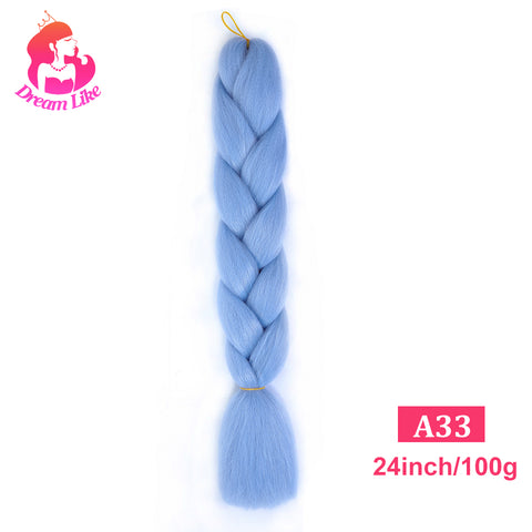 Qp hairDream Like Synthetic Braiding Hair Pre Stretched Jumbo Braid Hair Extensions 24 inch 100g Kanekalon Hair For African Braids