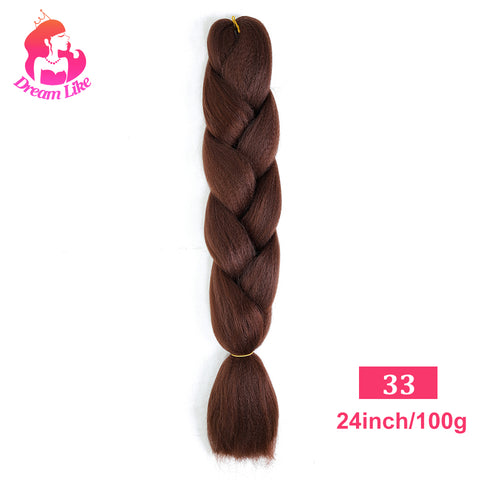 Qp hairDream Like Synthetic Braiding Hair Pre Stretched Jumbo Braid Hair Extensions 24 inch 100g Kanekalon Hair For African Braids