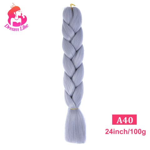 Qp hairDream Like Synthetic Braiding Hair Pre Stretched Jumbo Braid Hair Extensions 24 inch 100g Kanekalon Hair For African Braids