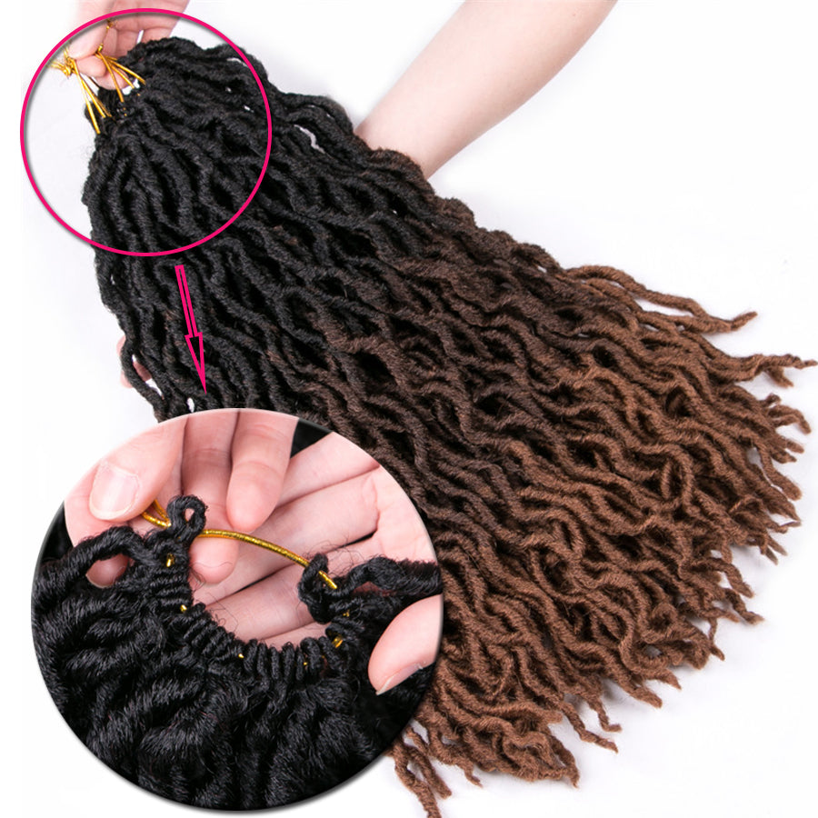 Qp hairFaux Locs Curly Crochet Braids Synthetic Burgundy 20 inch 24 ro ...