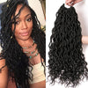 Qp hairFaux Locs Curly Synthetic 18 inch Crochet braid Hair Extensions 24 strands/pack Braids Ombre Braiding Hair Afro Black Dreads