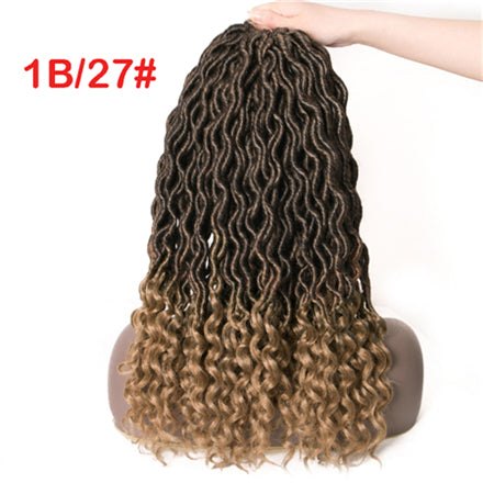 Qp hairFaux Locs Curly Synthetic 18 inch Crochet braid Hair Extensions 24 strands/pack Braids Ombre Braiding Hair Afro Black Dreads