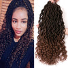 Qp hairFaux Locs Curly Synthetic 18 inch Crochet braid Hair Extensions 24 strands/pack Braids Ombre Braiding Hair Afro Black Dreads