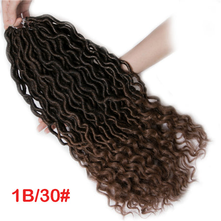 Qp hairFaux Locs Curly Synthetic 18 inch Crochet braid Hair Extensions 24 strands/pack Braids Ombre Braiding Hair Afro Black Dreads